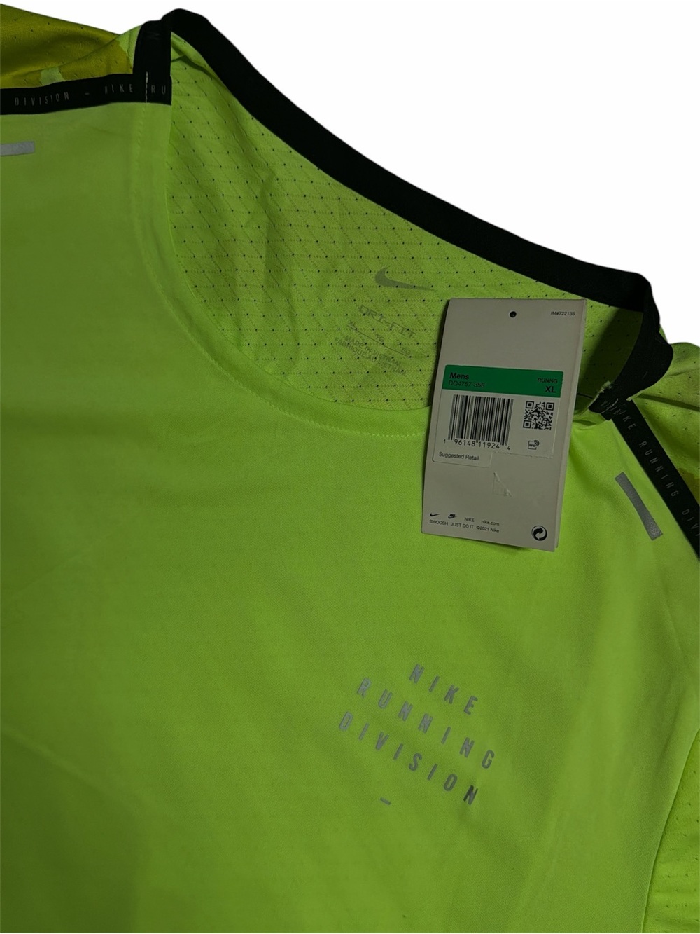 Nike Running Division Dri-FIT Men’s XL Volt Camo Performance Running Shirt - Picture 3 of 3